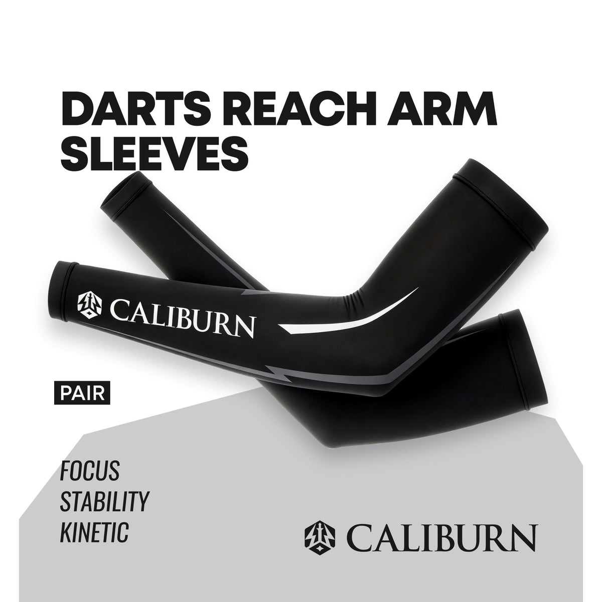 CALIBURN Darts REACH Arm Sleeves (Pair) - Black