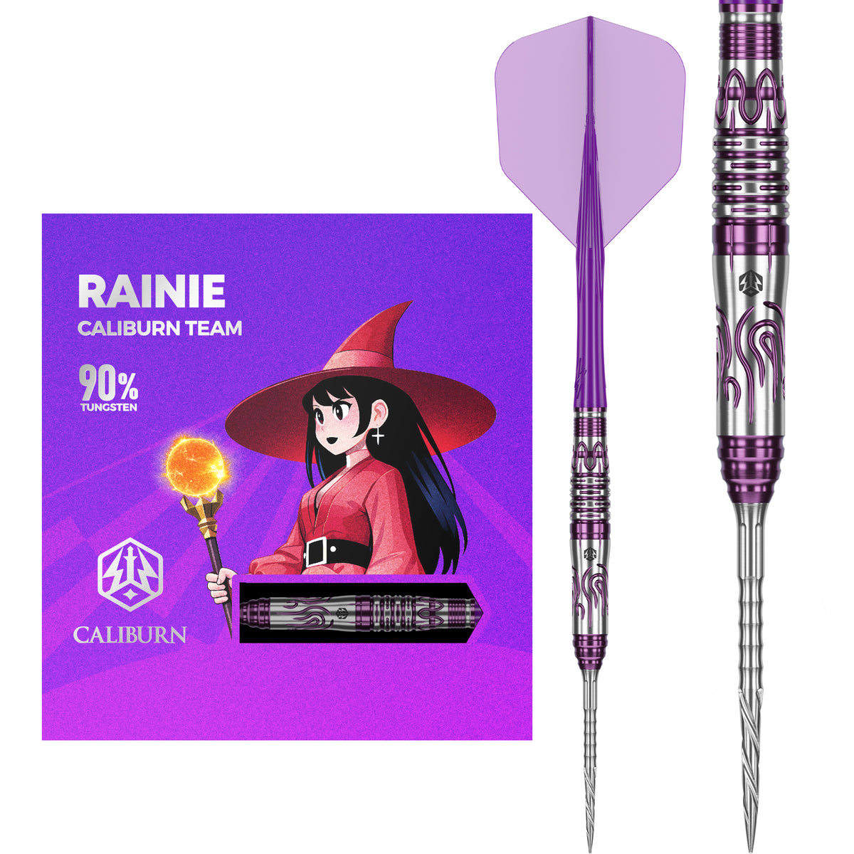 Caliburn Awakening Darts - Steel Tip - 90% Tungsten - Rainie