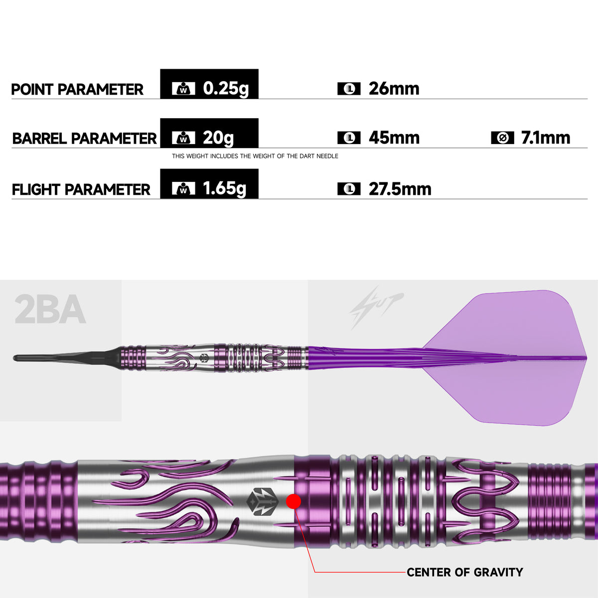 Caliburn Awakening Darts - Soft Tip - 90% Tungsten - Rainie