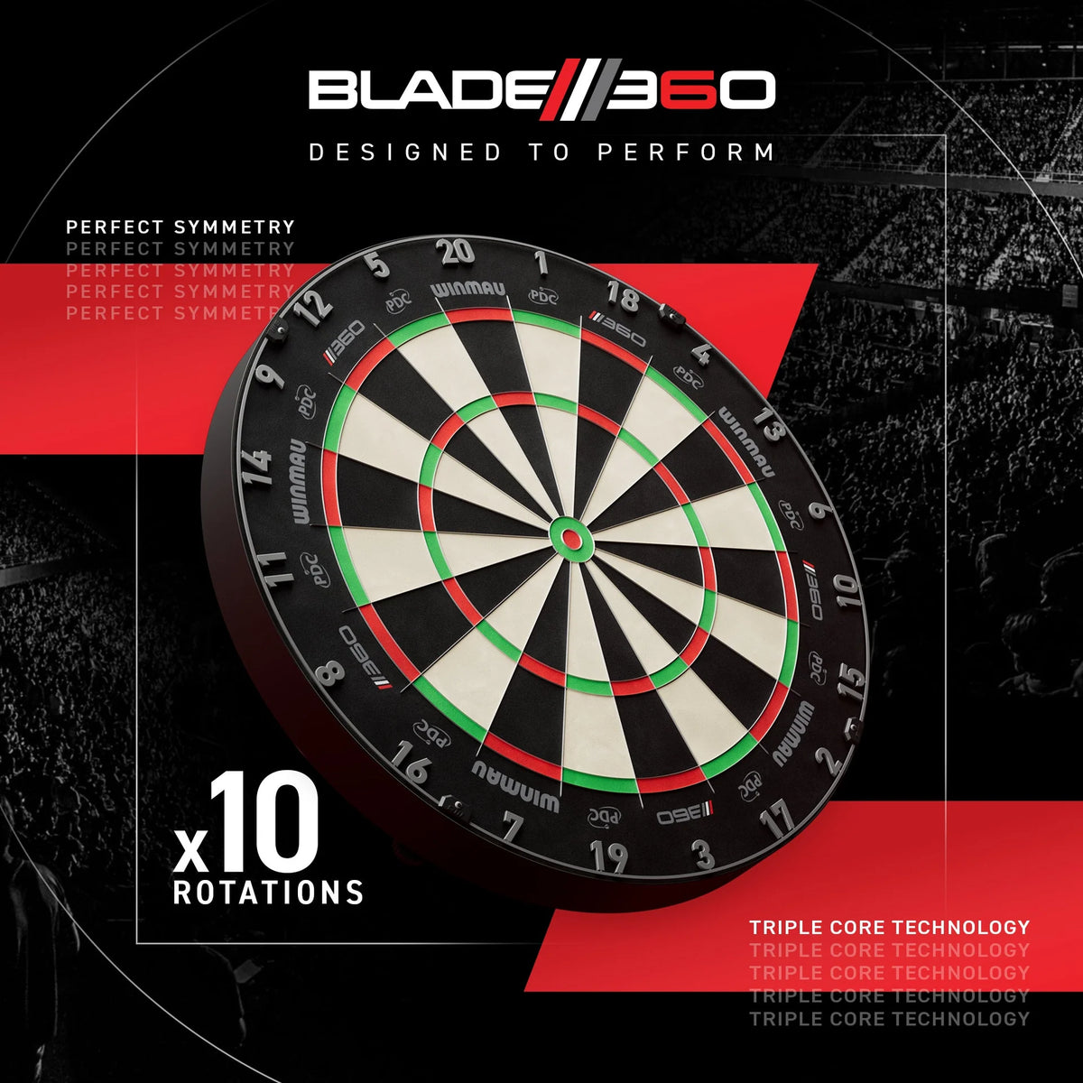 Winmau 360 Dartboard - Blade Wiring - African Sisal - Professional