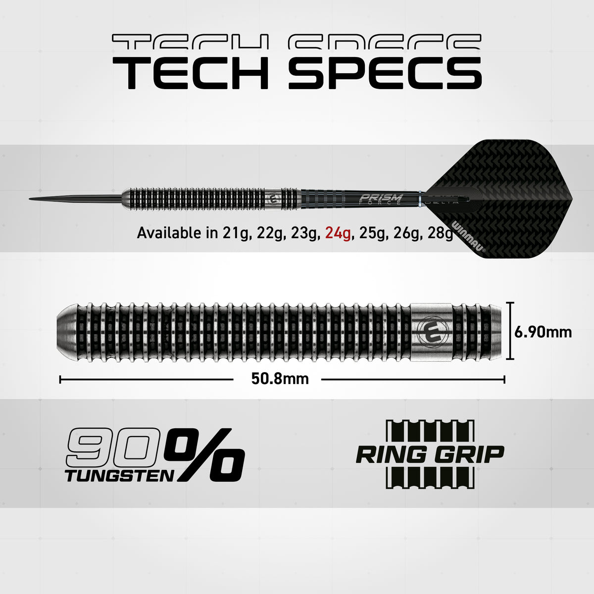 Winmau Blackout Darts - Steel Tip - 90% Tungsten - Style 2