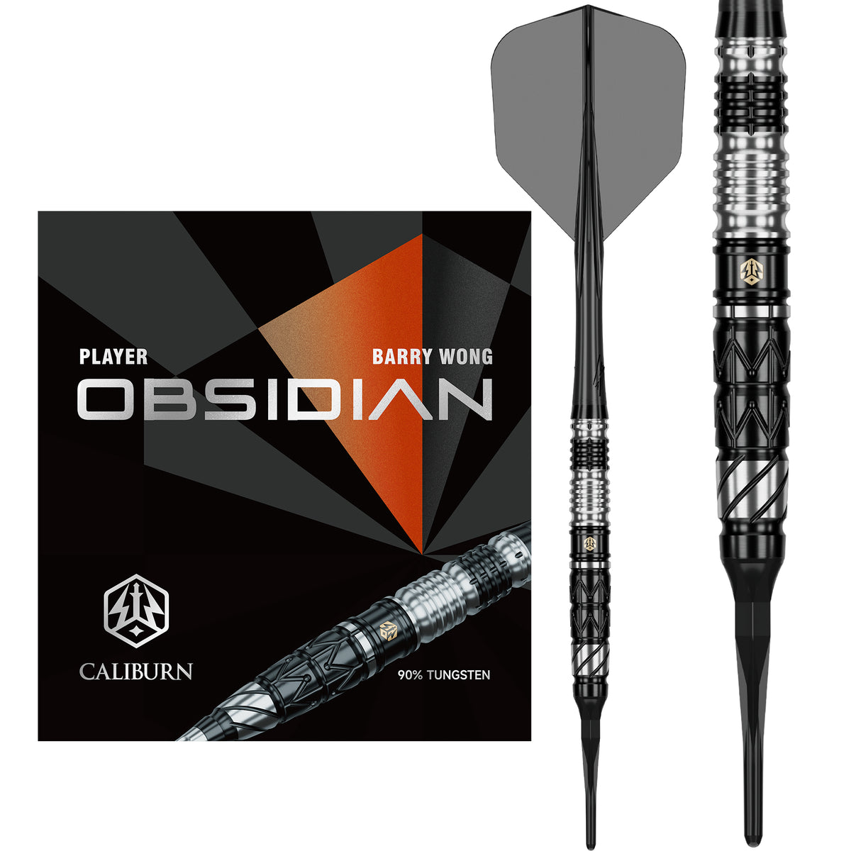 Caliburn Players Darts - Soft Tip - 90% Tungsten - Obsidian: Barry Wong