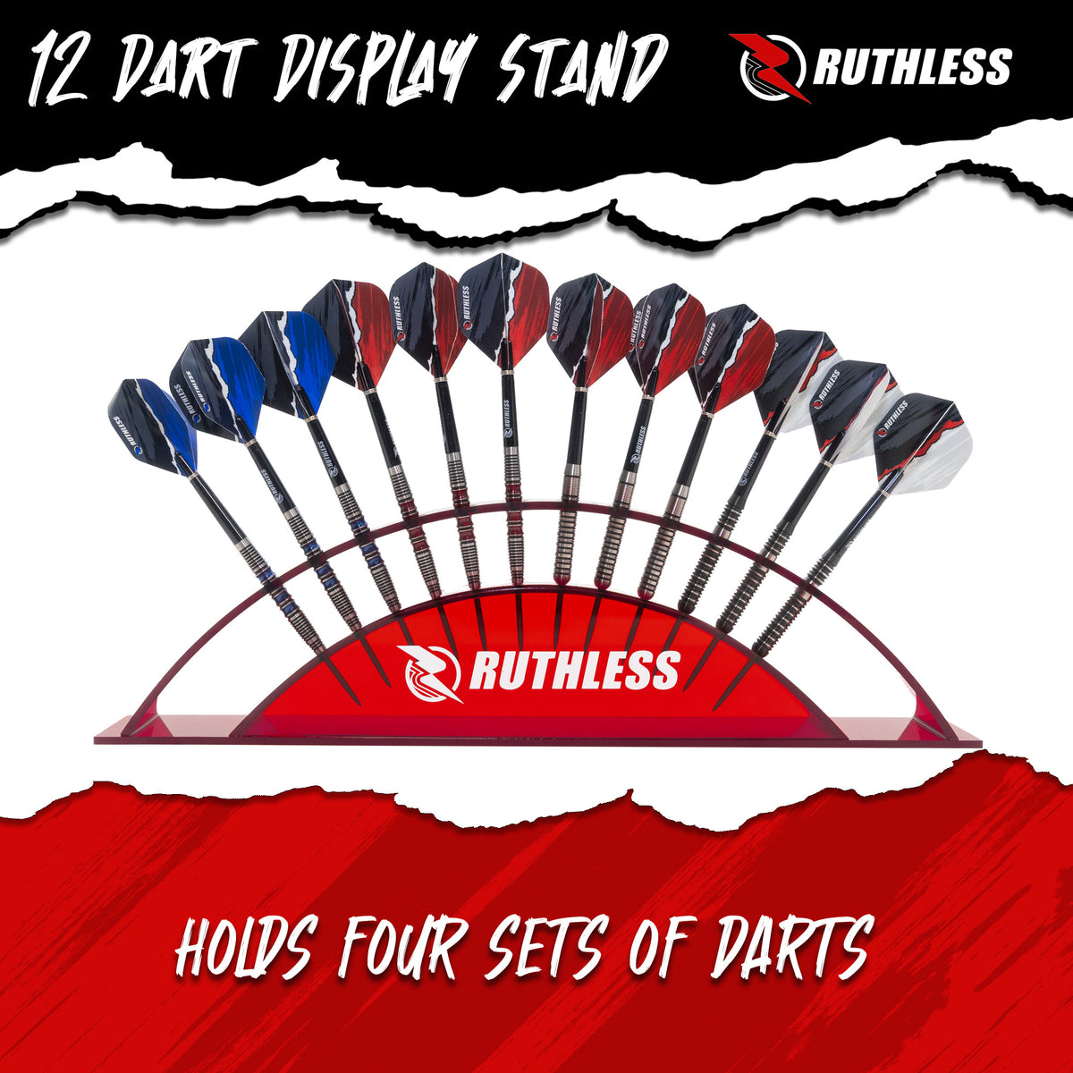 Ruthless Display Arc - 12-hole Acrylic Stand - Red
