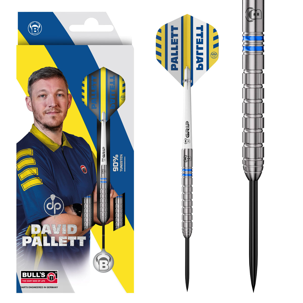 BULL'S David Pallett Darts - Steel Tip - 90% Tungsten