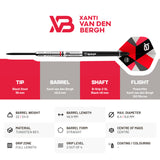 BULL'S Xanti van den Bergh Darts - Steel Tip Darts - 90% Tungsten