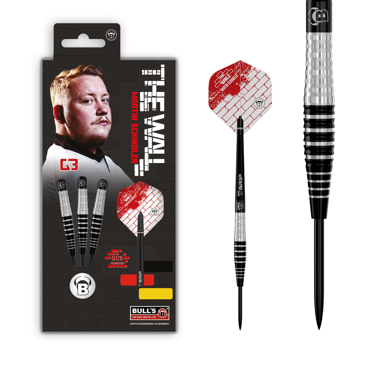 BULL'S Martin Schindler Darts - Steel Tip - 90% Tungsten - G3