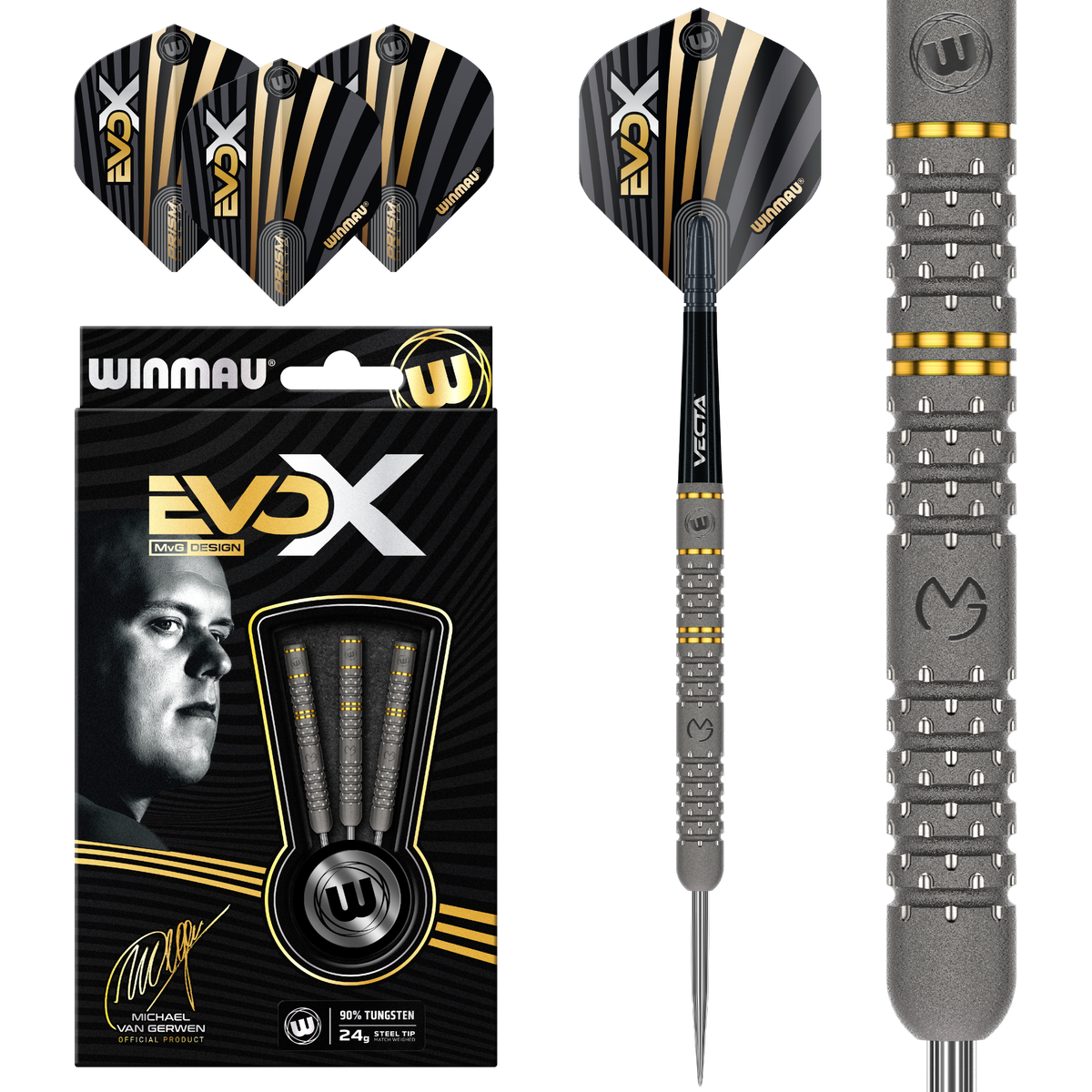 Winmau Michael van Gerwen Darts - Steel Tip - 90% Tungsten - Evo X