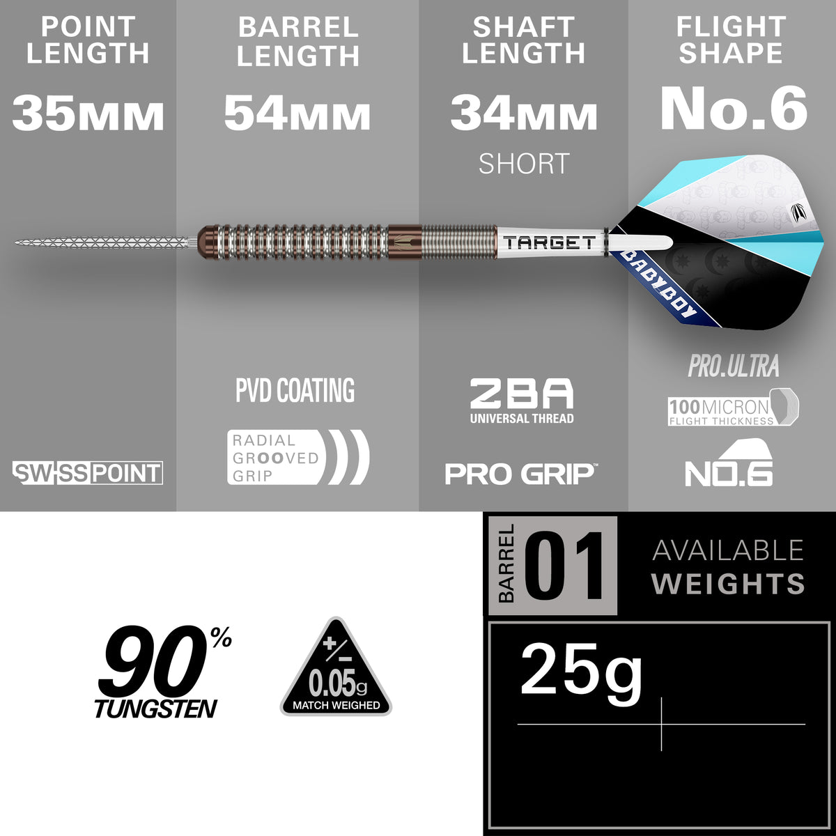 Target Adam Lipscombe Darts - Steel Tip - 90% Tungsten