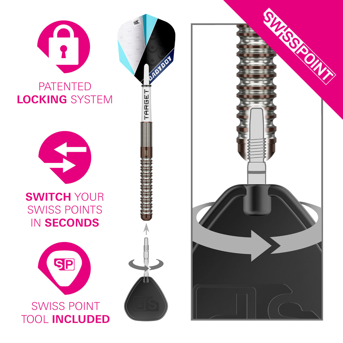 Target Adam Lipscombe Darts - Steel Tip - 90% Tungsten