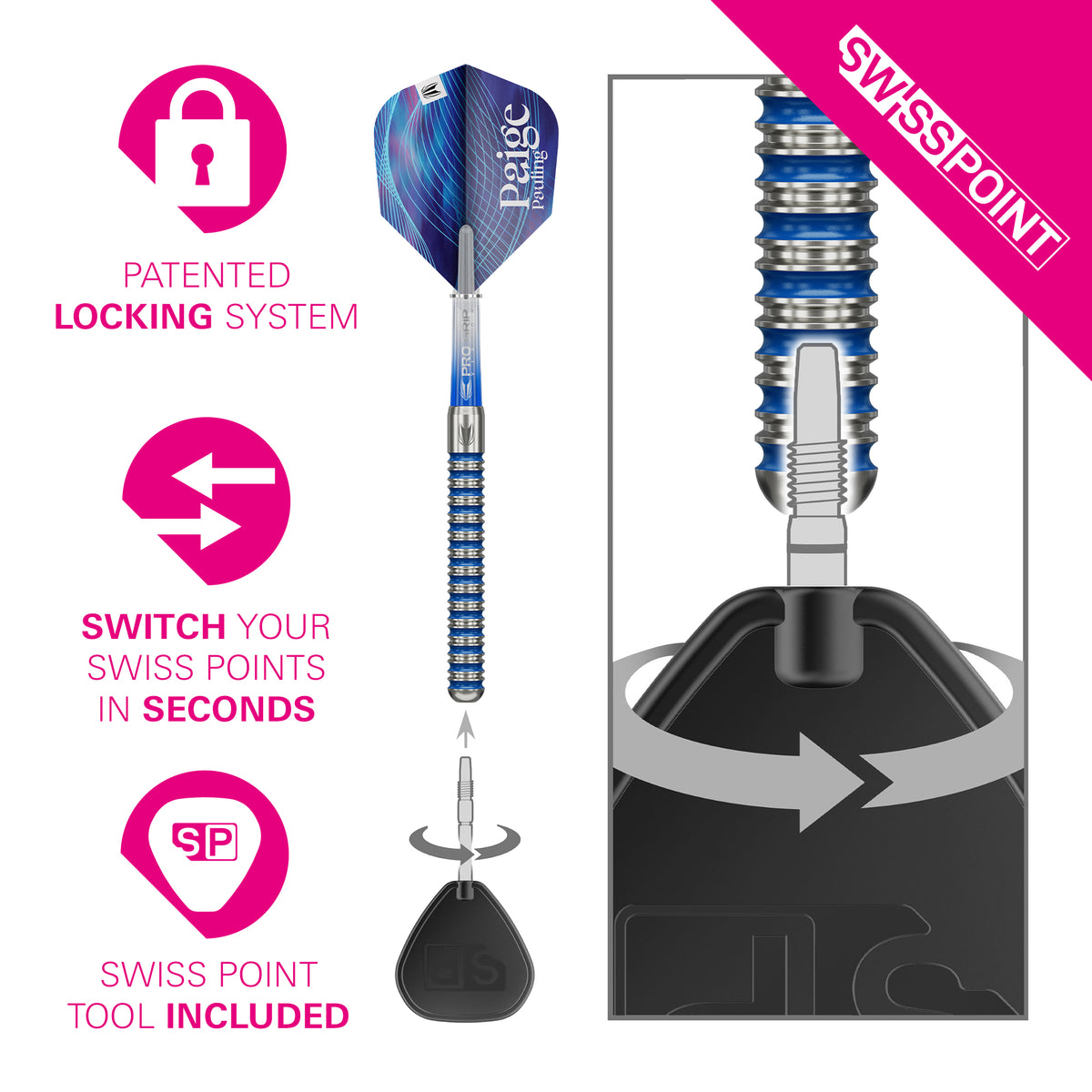 Target Paige Pauling Darts - Steel Tip - 90% Tungsten