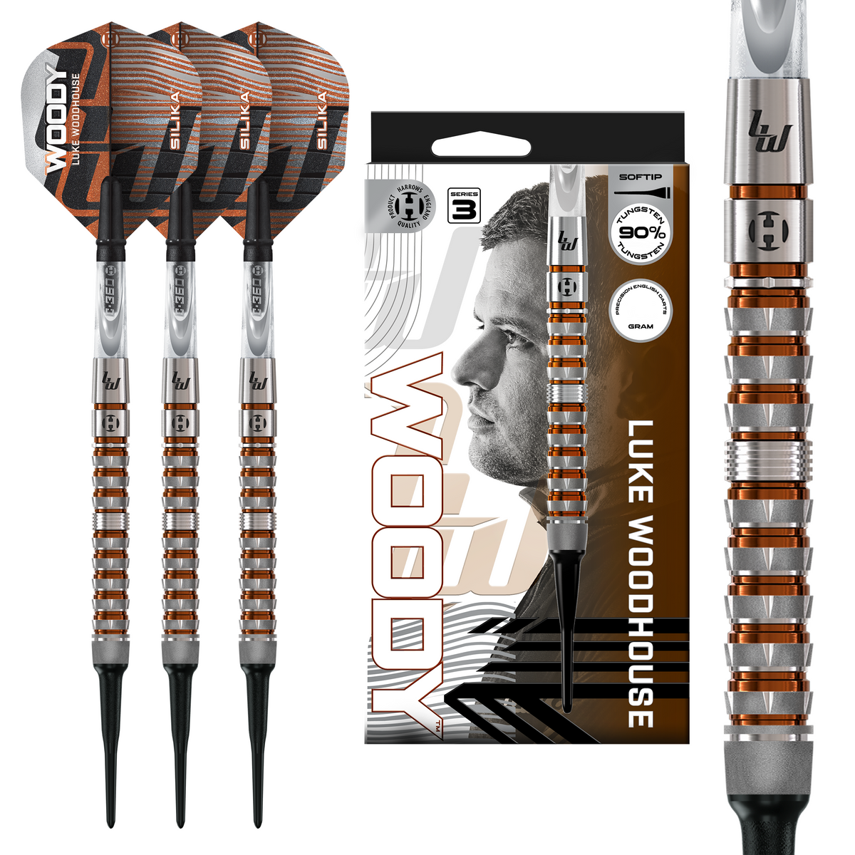 *Harrows Luke Woodhouse Darts - Soft Tip - 90% Tungsten - Series 3