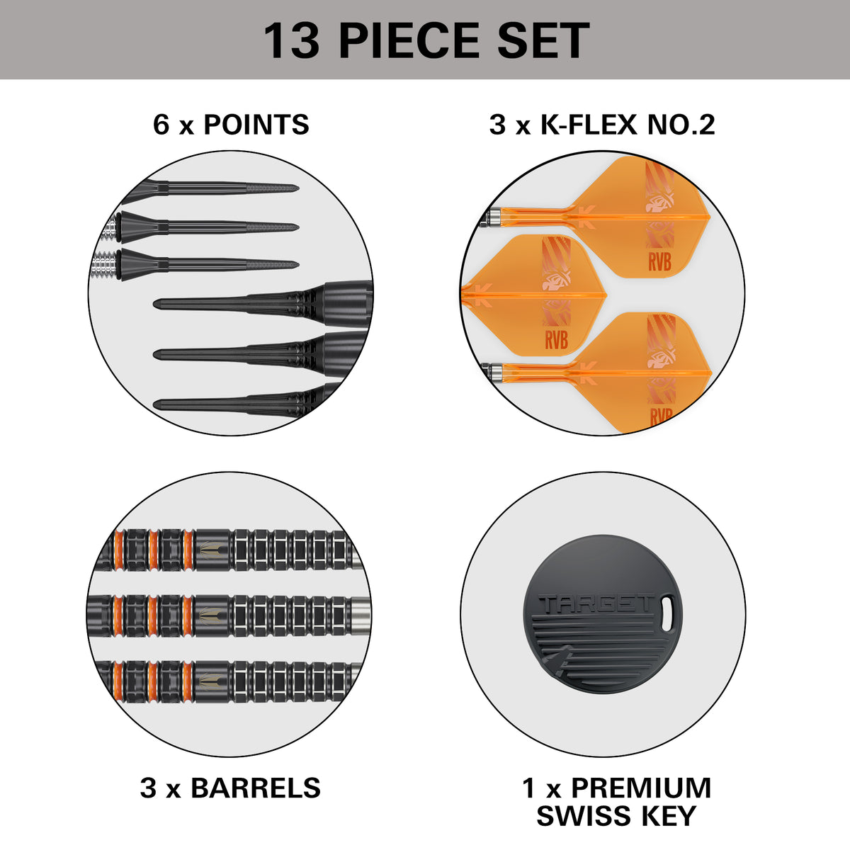 Target Raymond van Barneveld Darts - Soft Tip - 95% Tungsten - 95K