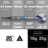 Target Phil Taylor Darts - Soft Tip - 95% Tungsten - Power Chrono