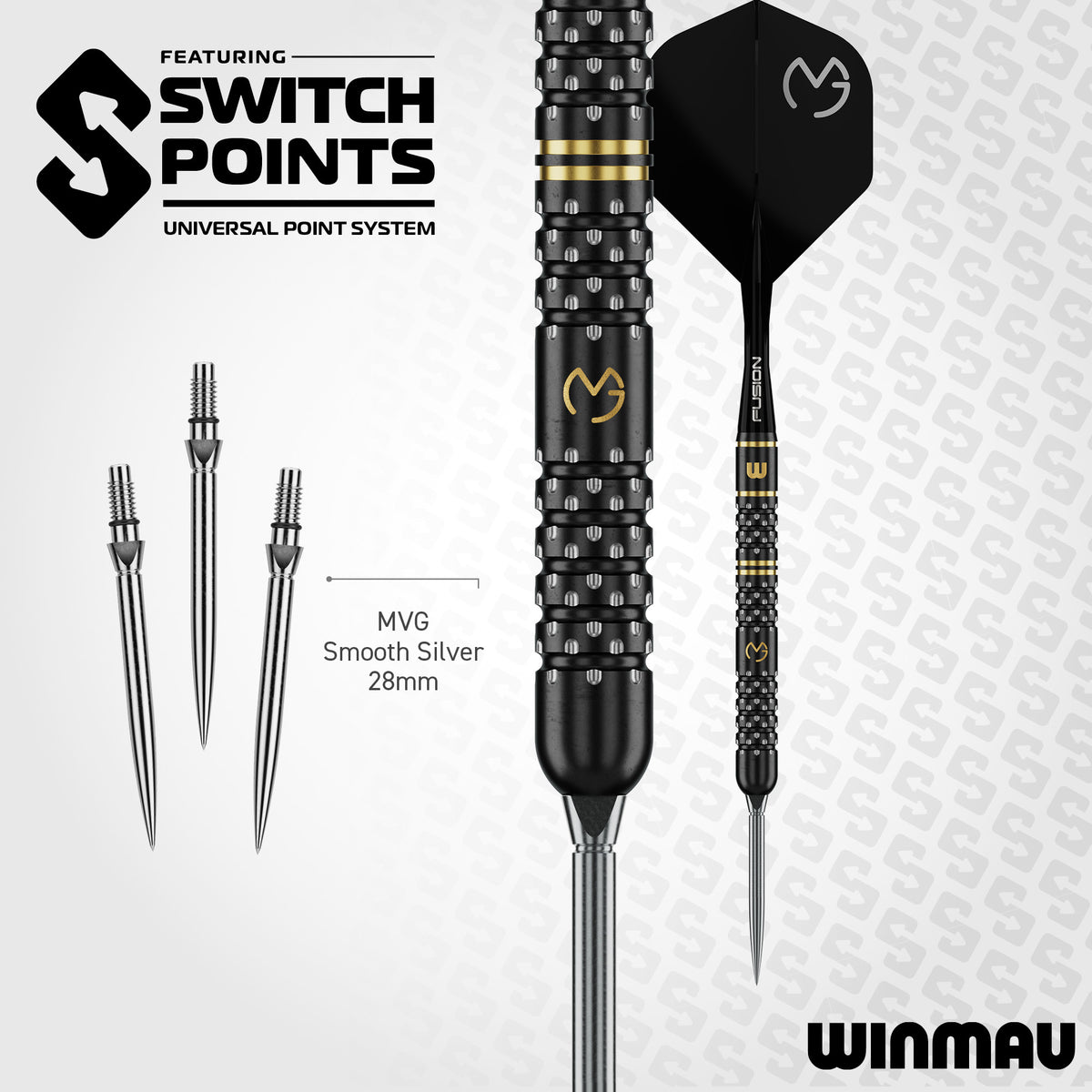 Winmau Michael van Gerwen Switch Darts - Steel Tip - 90% Tungsten - W-Max