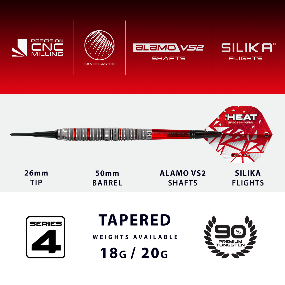 *Harrows Damon Heta Darts - Soft Tip - 90% Tungsten - Series 4