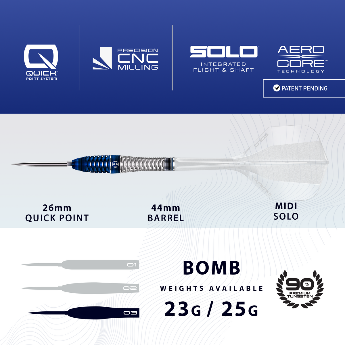 Harrows Geo Darts - Steel Tip - 90% Tungsten - Geo 03