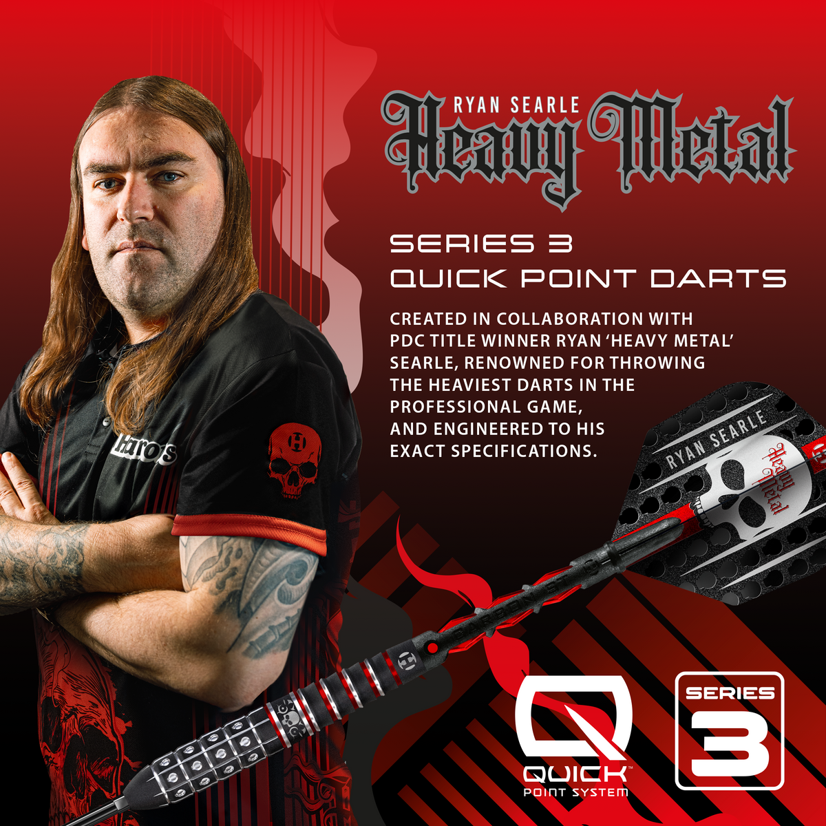 Harrows Ryan Searle Darts - Steel Tip - 90% Tungsten - Series 3