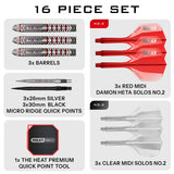 Harrows Damon Heta Darts - Steel Tip - 90% Tungsten - Geo