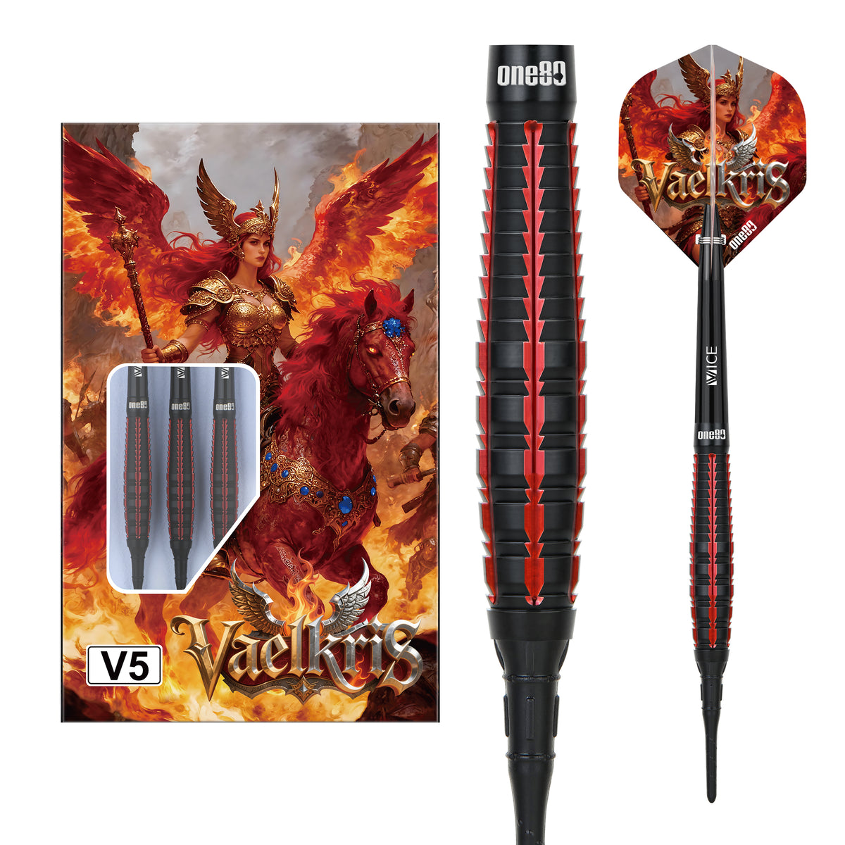 One80 Vaelkris Darts - Soft Tip - 90% Tungsten - V05