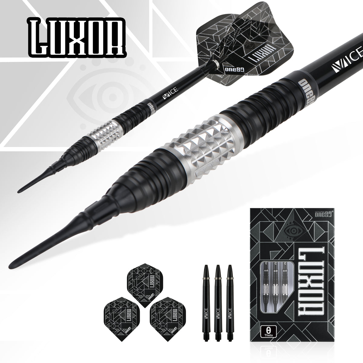 One80 Luxor II Darts - Soft Tip -90% Tungsten - Theta
