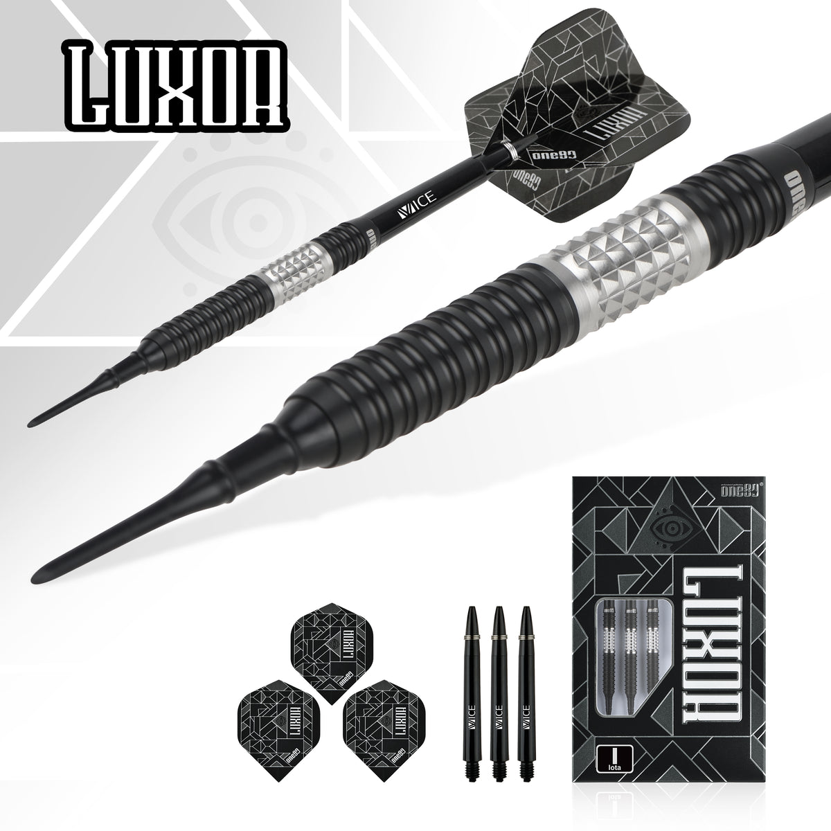 One80 Luxor II Darts - Soft Tip -90% Tungsten - Iota