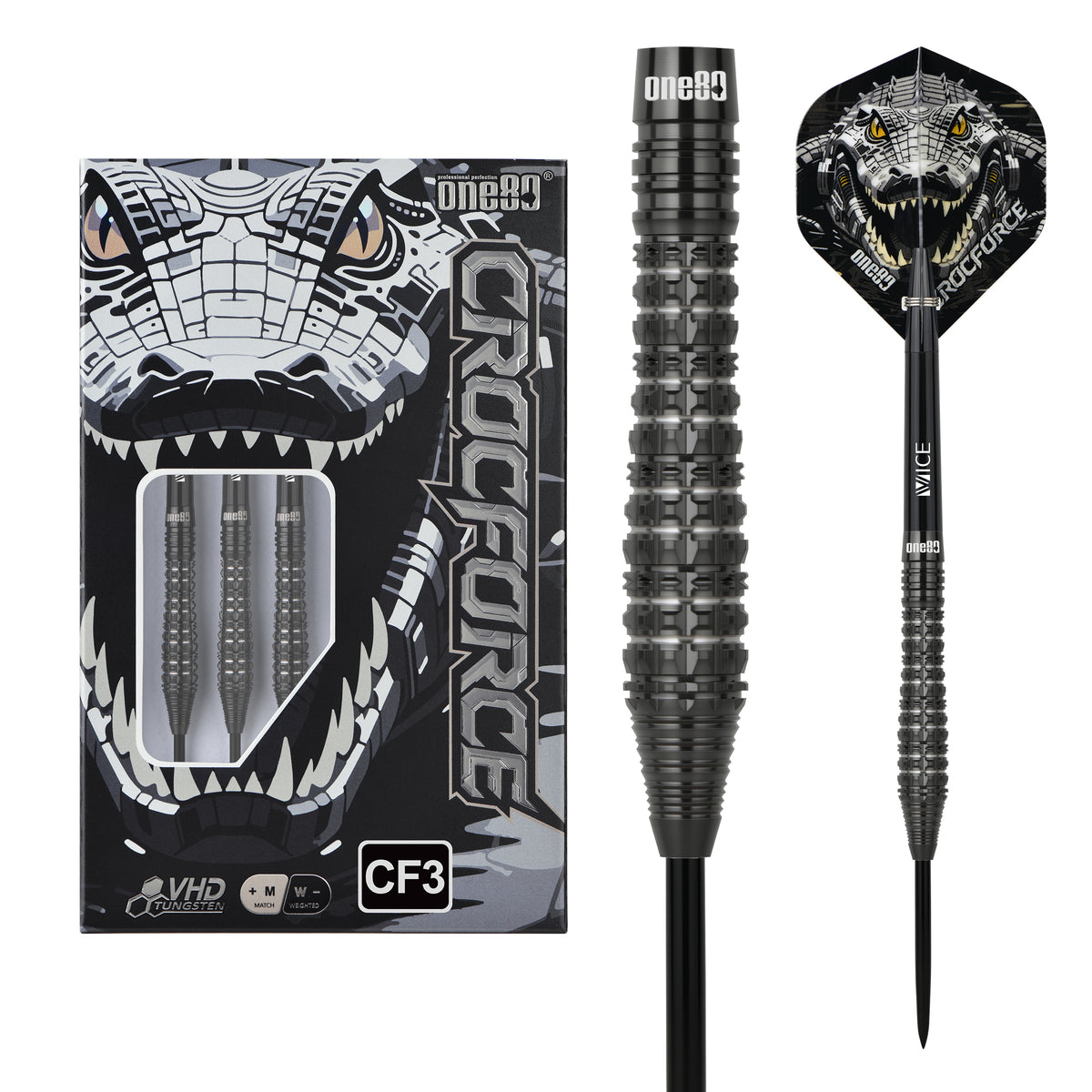 One80 Crocforce Darts - Steel Tip - 90% Tungsten - CF3