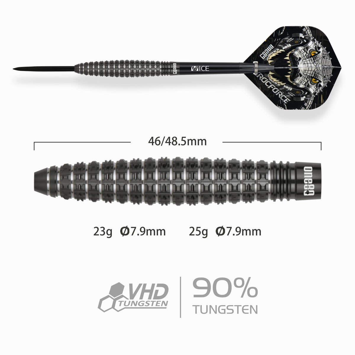 One80 Crocforce Darts - Steel Tip - 90% Tungsten - CF4