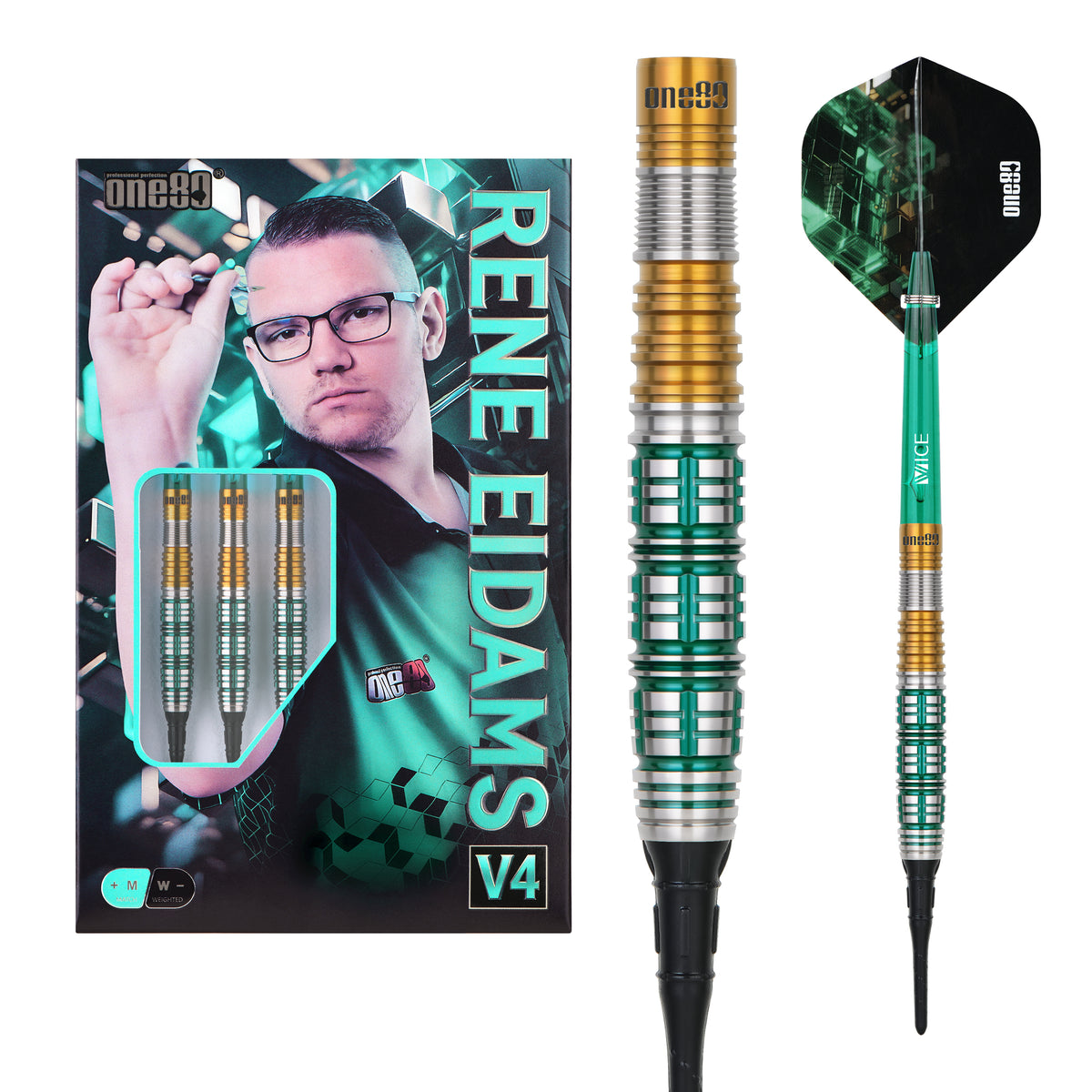 One80 Signature Darts - Soft Tip - 90% Tungsten - Rene Eidams - V4