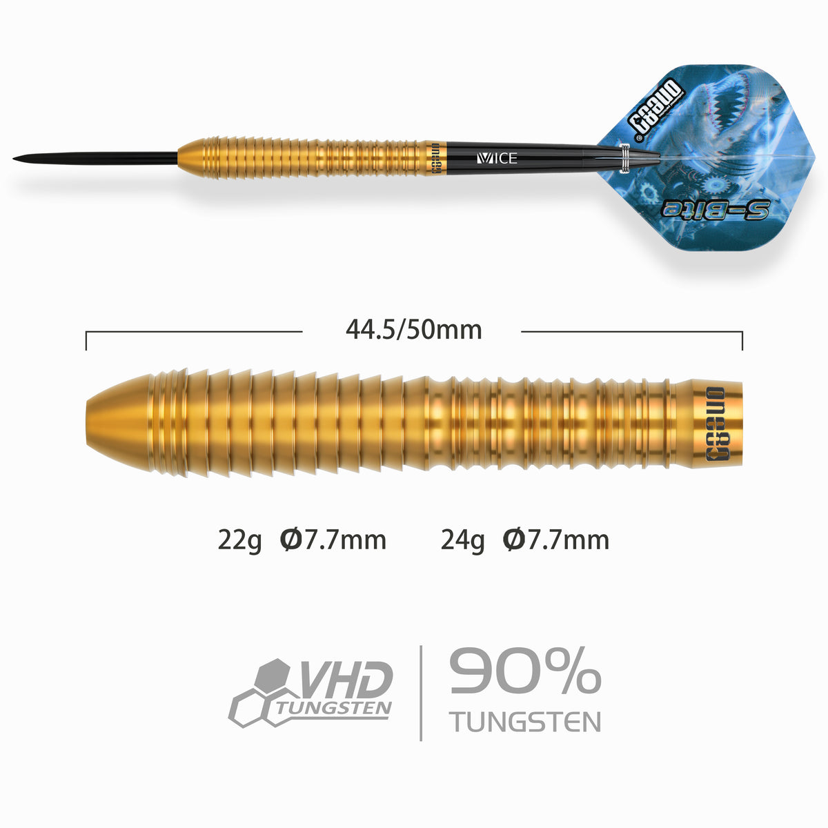 One80 S-Bite Darts - Steel Tip - 90% Tungsten - S-B1
