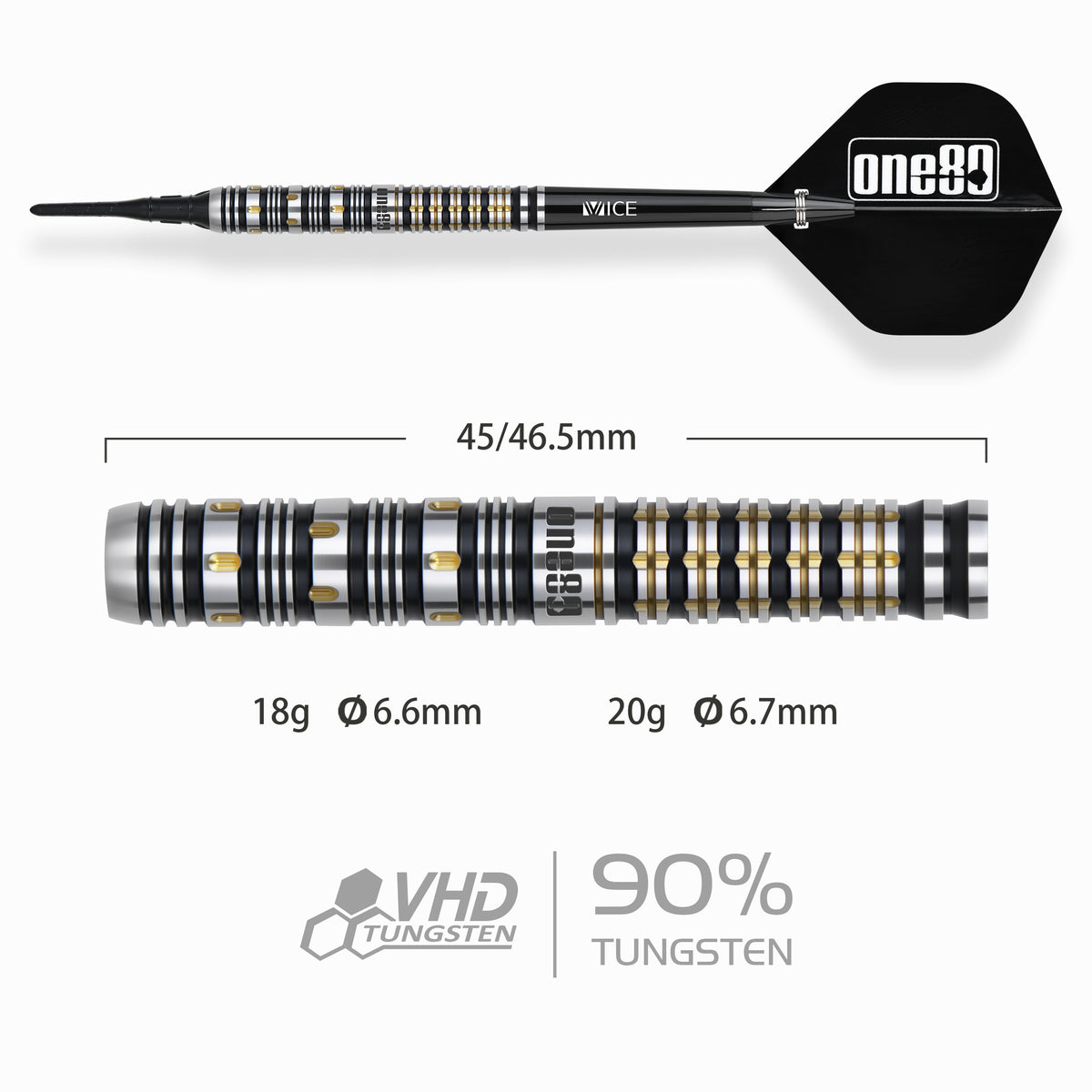 One80 Boris Koltsov Darts - Soft Tip - 90% Tungsten