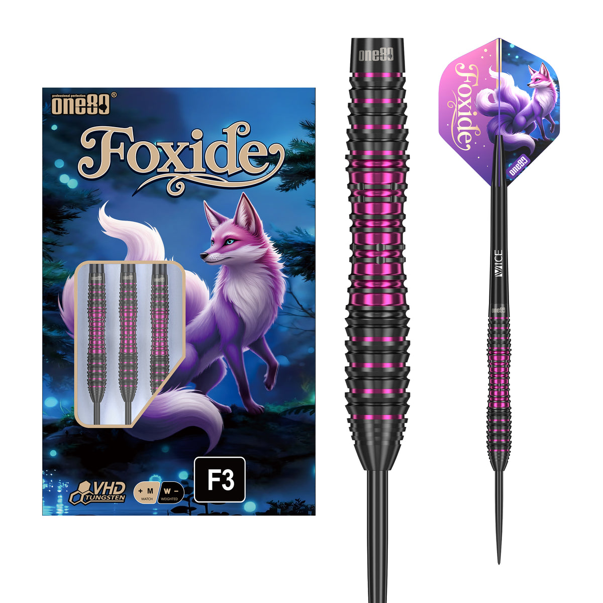 One80 Foxide Darts - Steel Tip - 90% Tungsten - F3