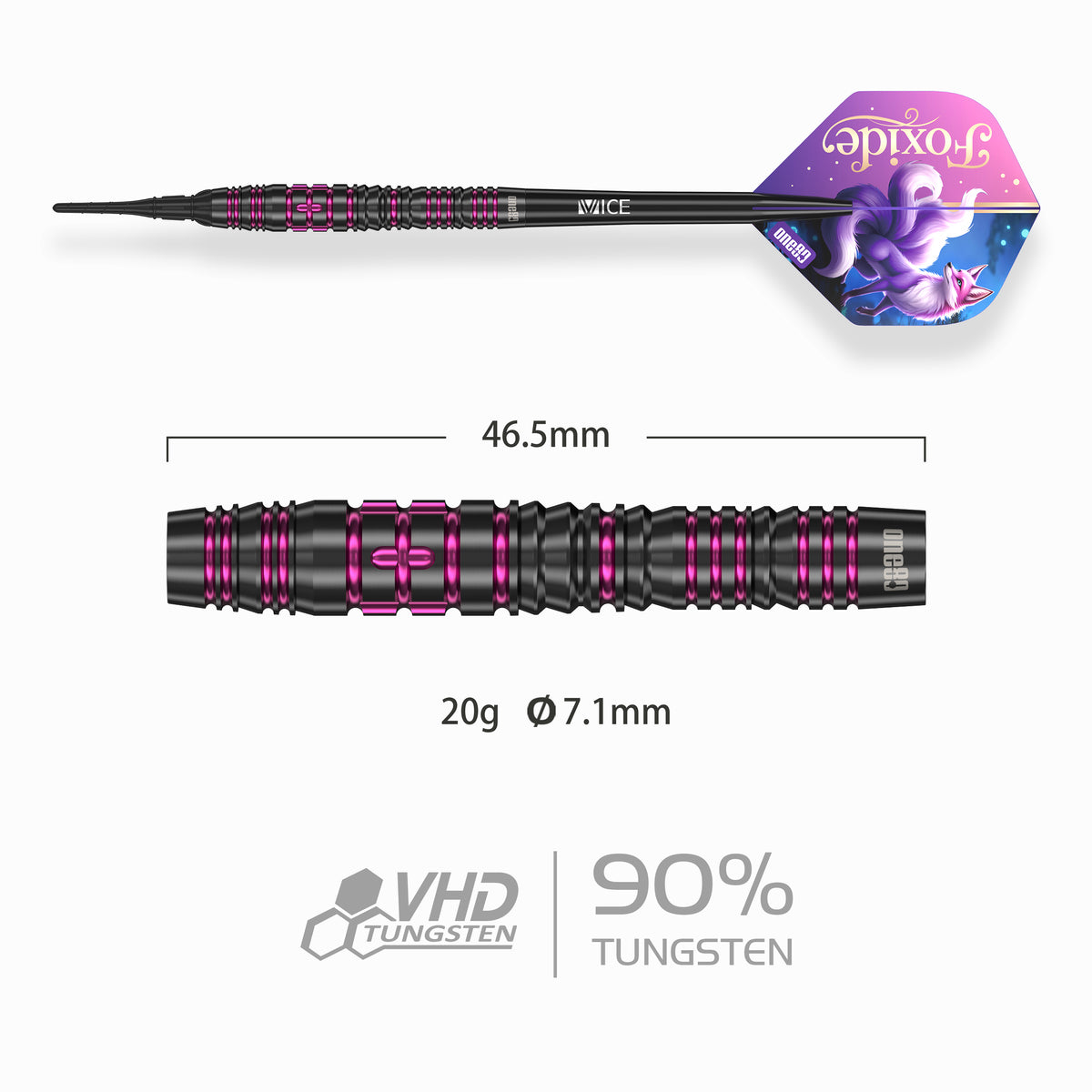 One80 Foxide Darts - Soft Tip - 90% Tungsten - F4