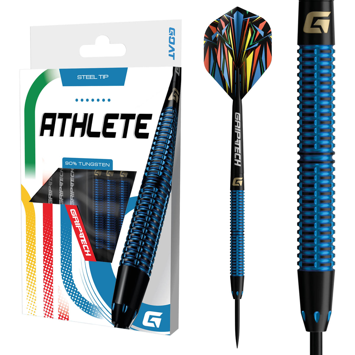GOAT Athlete Darts - Steel Tip - 90% Tungsten - Blue
