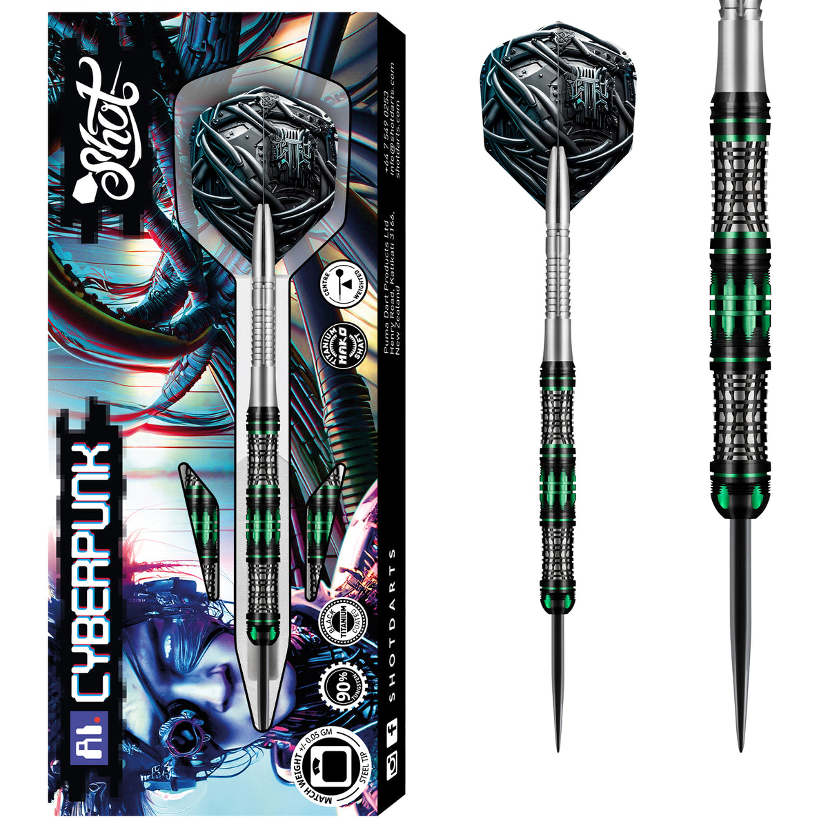 Shot AI Darts - Steel Tip - Cyberpunk