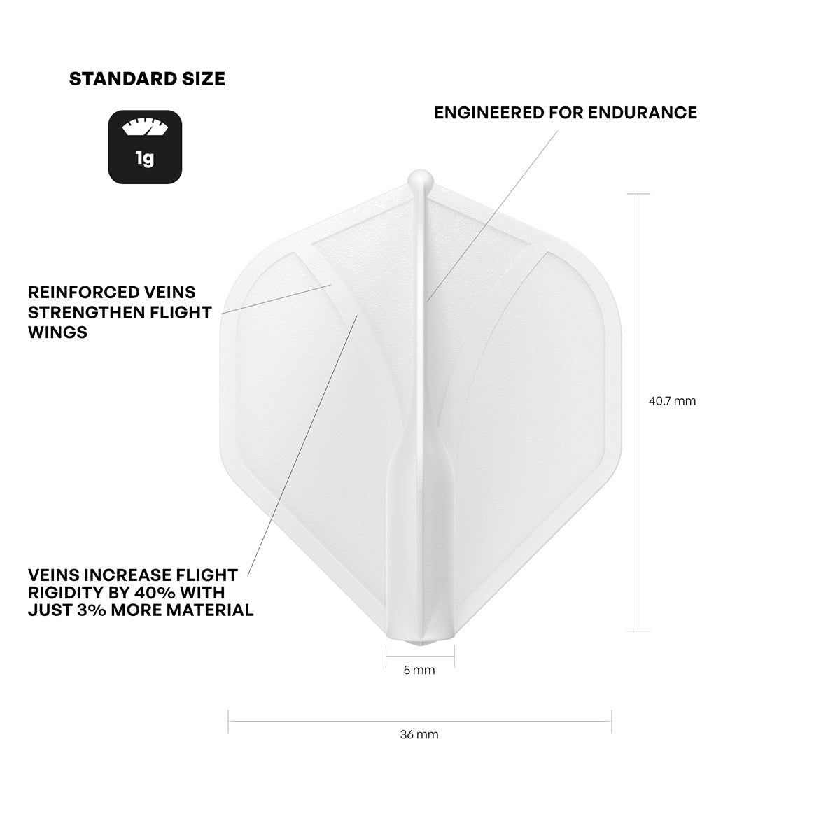 Shot Airfoil Dart Flights - Moulded Flight - Standard