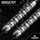 Mission Argent Darts - Steel Tip - 90% Tungsten - Silver