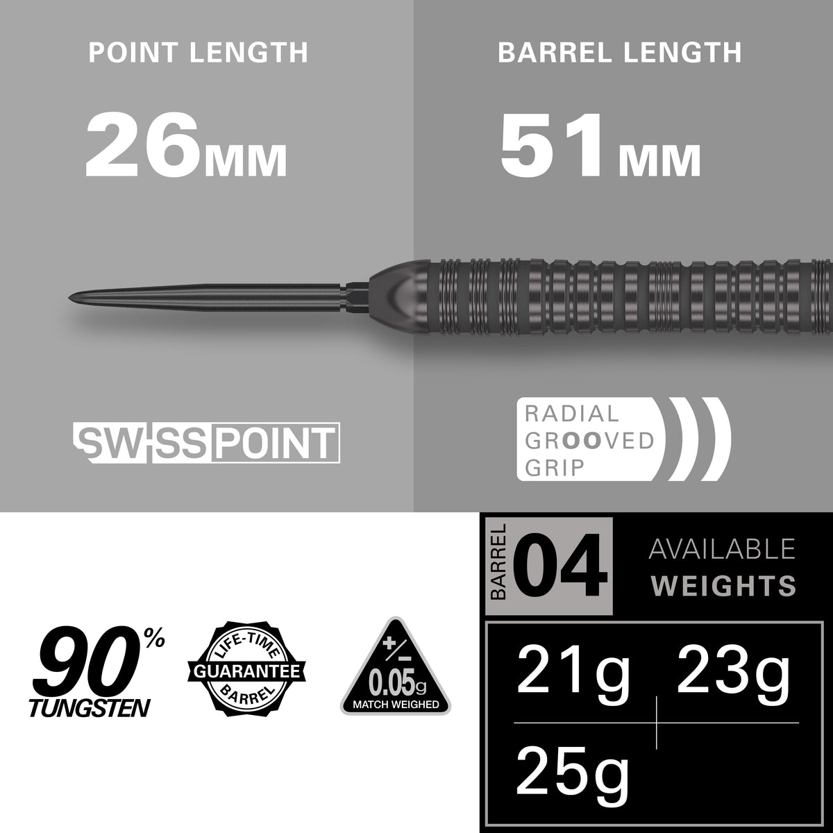 Target Bolide Void Darts - Steel Tip - 90% Tungsten - 04