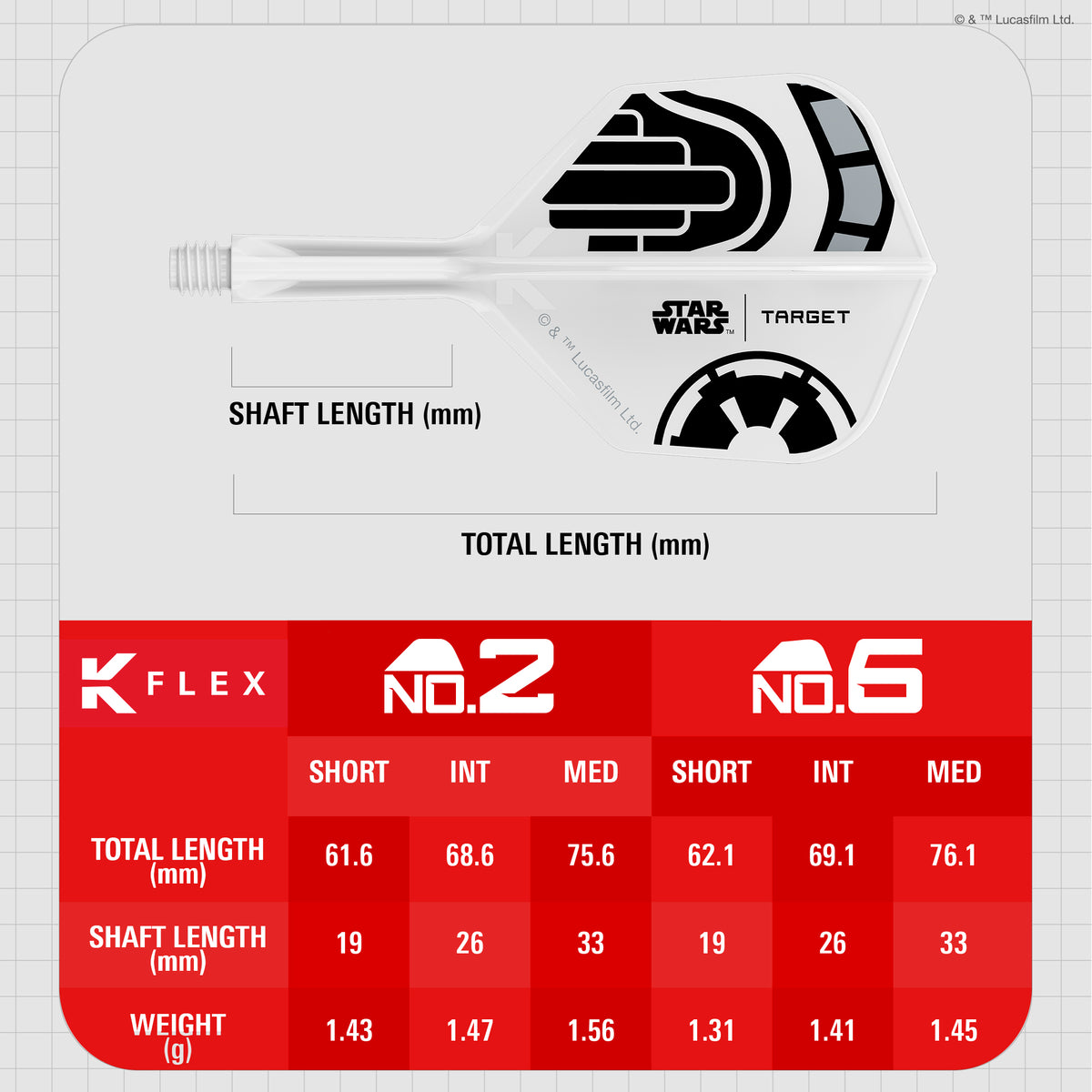 Target K-Flex Dart Flights - Stormtrooper