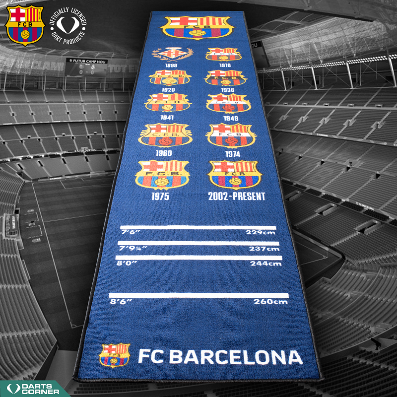 *FC Barcelona - Official Licensed BARÇA - Carpet Dart Mat - 290cm x 60cm - Retro Crests