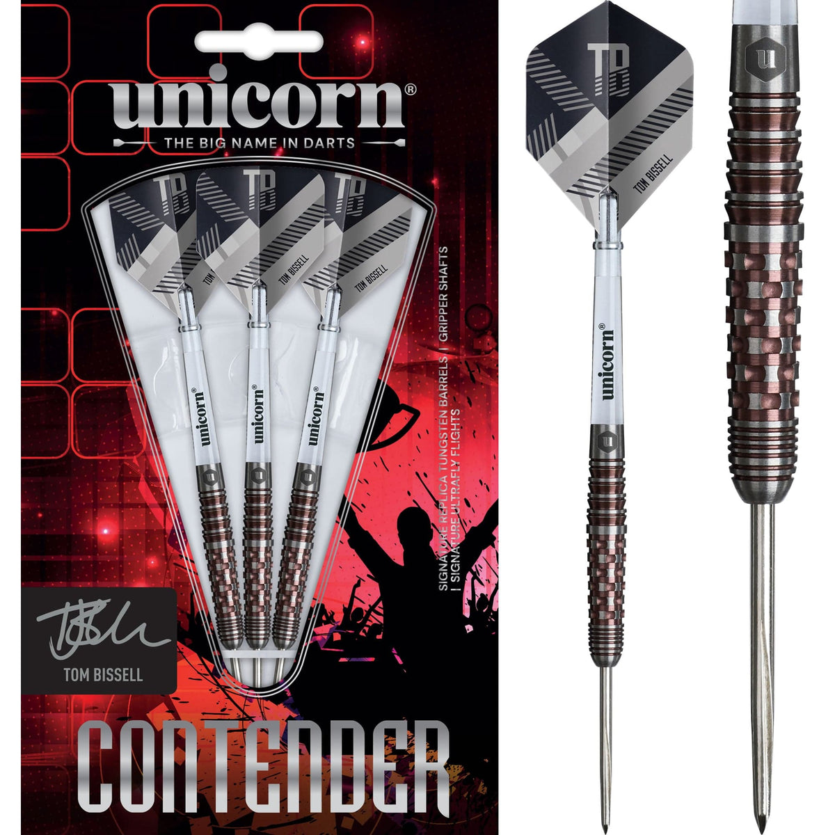 Unicorn Contender Darts - Steel Tip - 95% Tungsten - Tom Bissell
