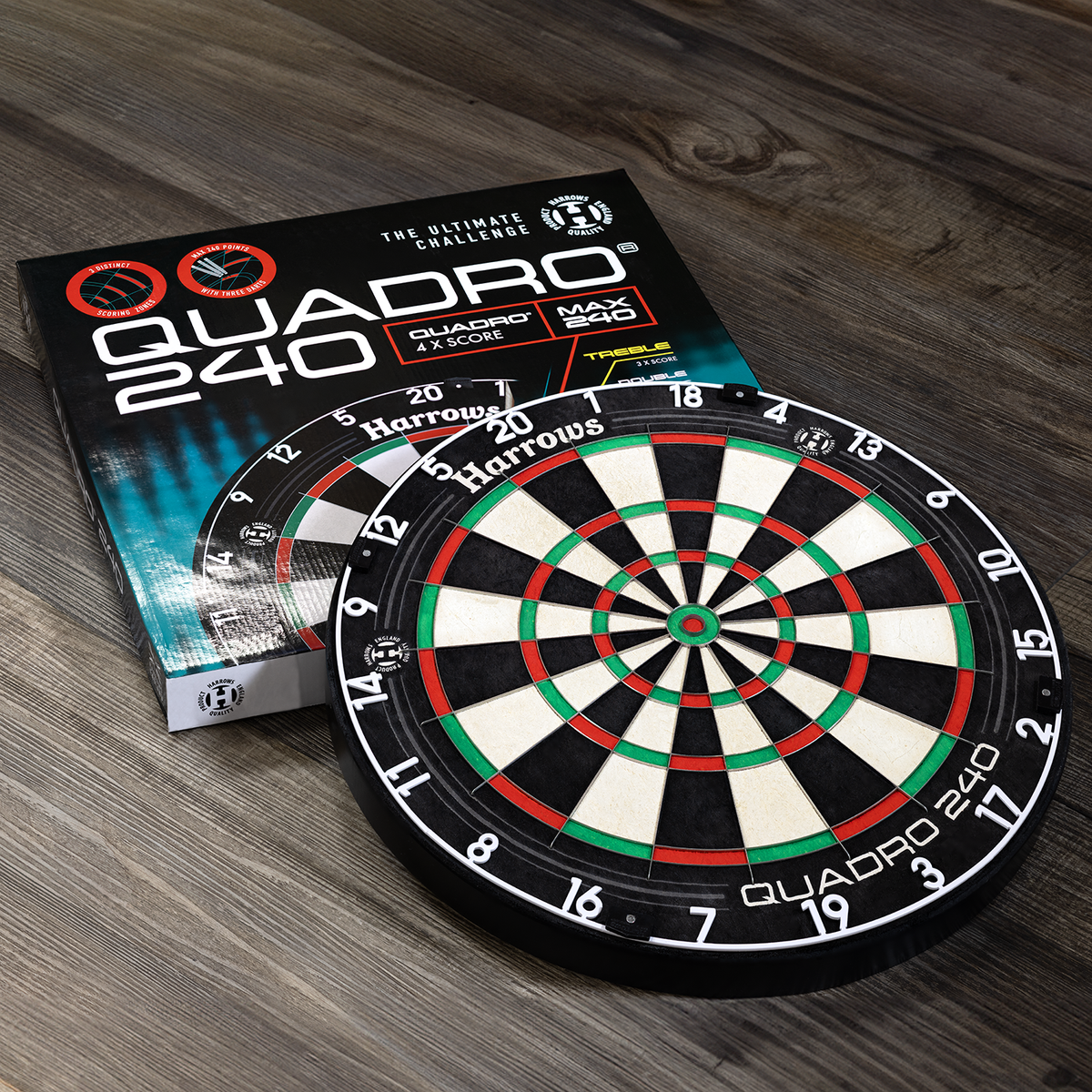 *Harrows Quadro 240 Dartboard - Professional - African Sisal