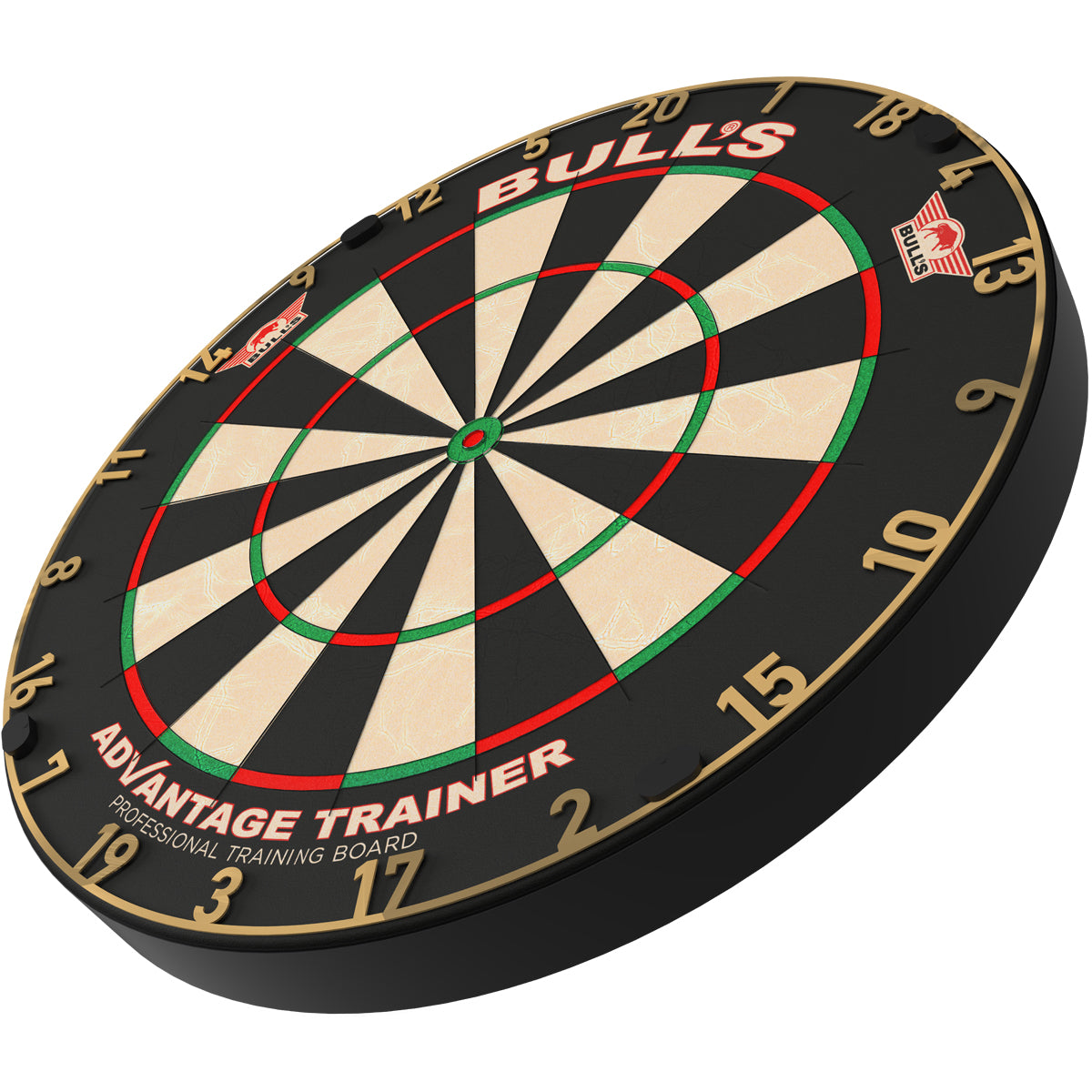 Bulls Advantage Trainer Dartboard - Thinner Doubles & Trebles - Gold