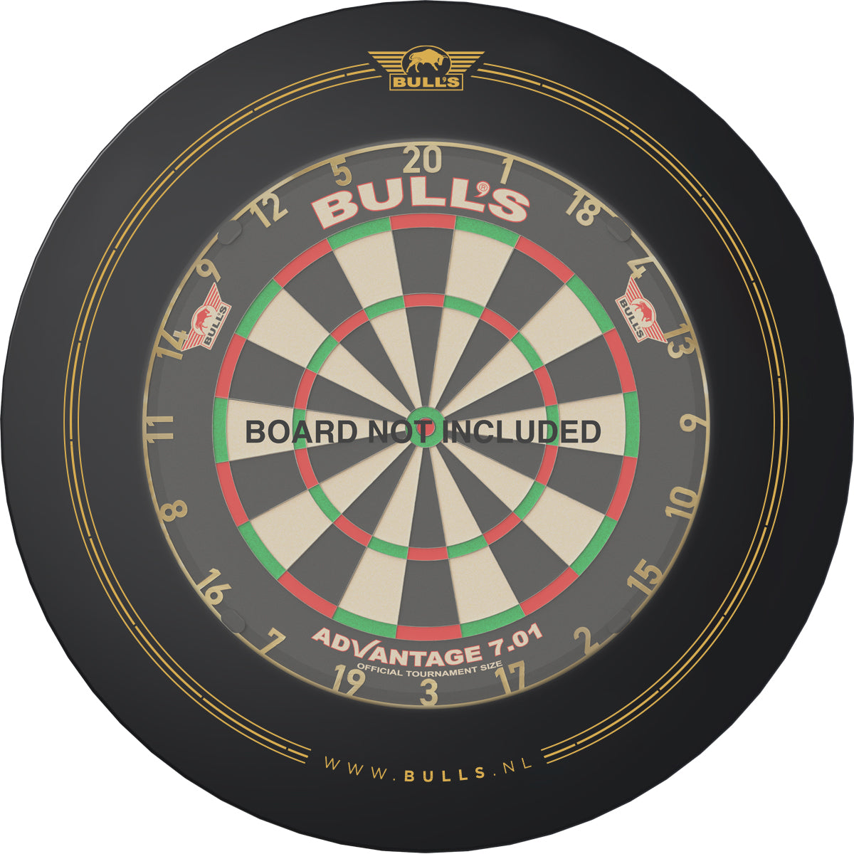 Bulls Advantage Dartboard Surround - Heavy Duty - Black & Gold