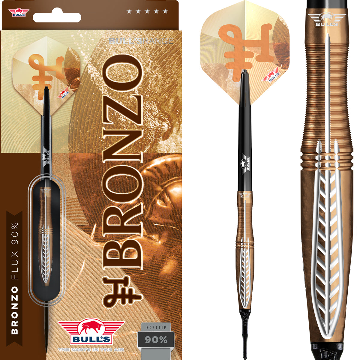 Bulls Bronzo Darts - Soft Tip - 90% Tungsten - Flux