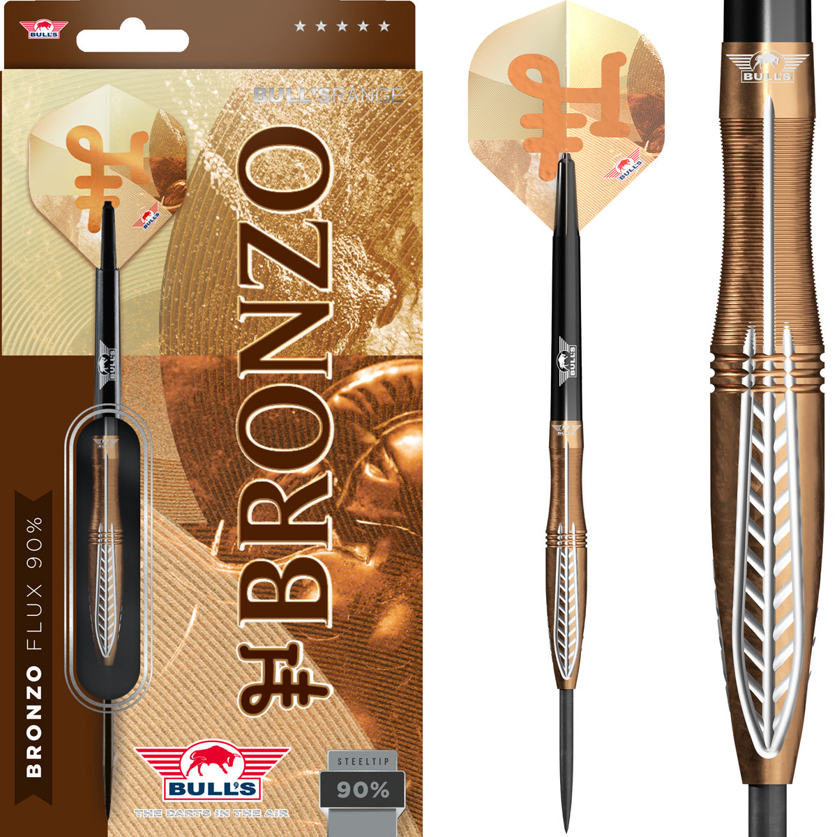 Bulls Bronzo Darts - Steel Tip - 90% Tungsten - Flux