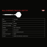 Bulls Bronzo Darts - Soft Tip - 90% Tungsten - True
