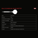 Bulls Chaos Darts - Soft Tip - 90% Tungsten - Blue