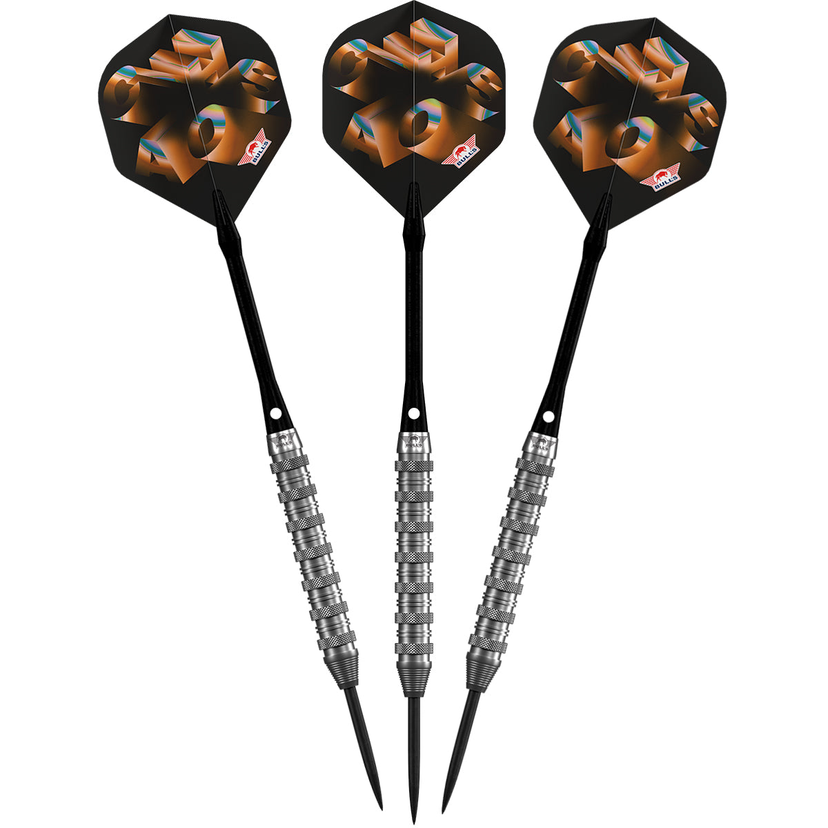 Bulls Chaos Darts - Steel Tip - 90% Tungsten - Orange