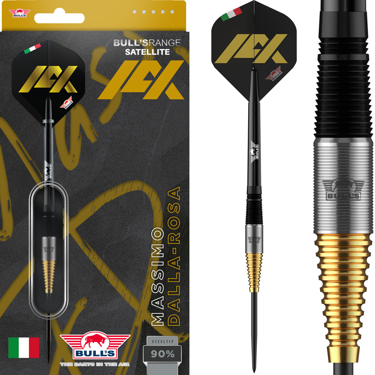 Bulls Massimo Dalla-Rosa Darts - Steel Tip - 90% Tungsten - 20g