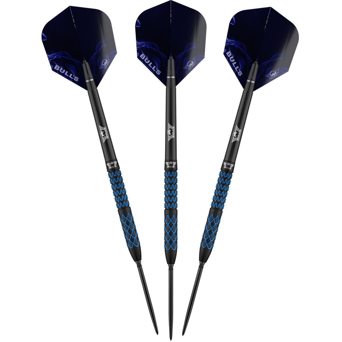 Bulls Smoke CP Darts - Steel Tip - 90% Tungsten - Blue Jewel